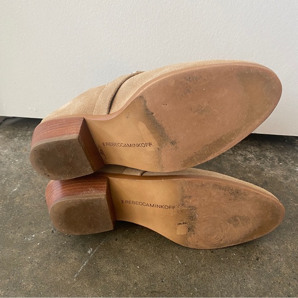 Rebecca Minkoff Abigail Genuine Suede Almond Toe Western Boho Studded Booties - Picture 5 of 10